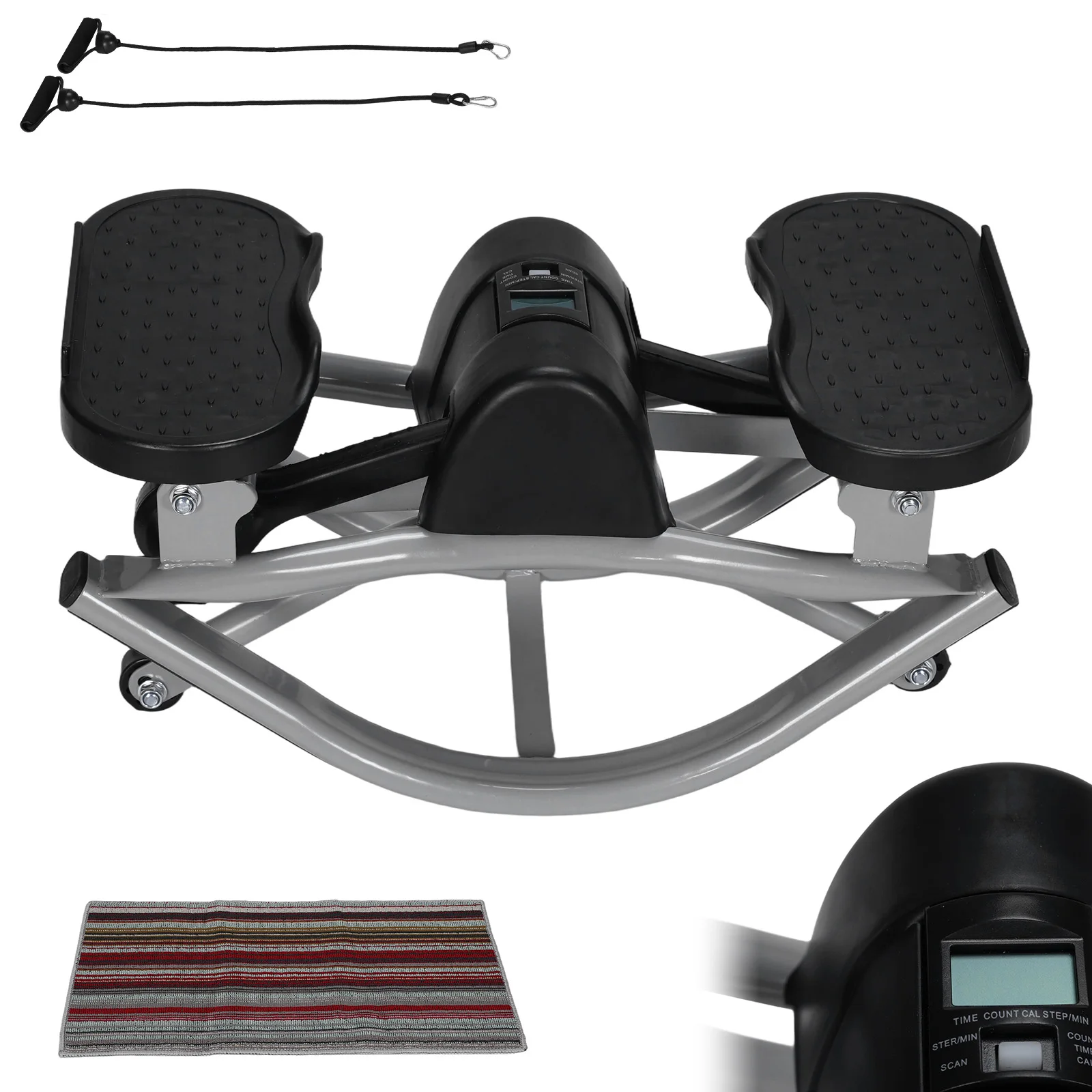

Step Fitness Machines with Digital Display & Resistance Bands 250 LBS Weight Capacity for Knees Joints Legs Glutes Abs
