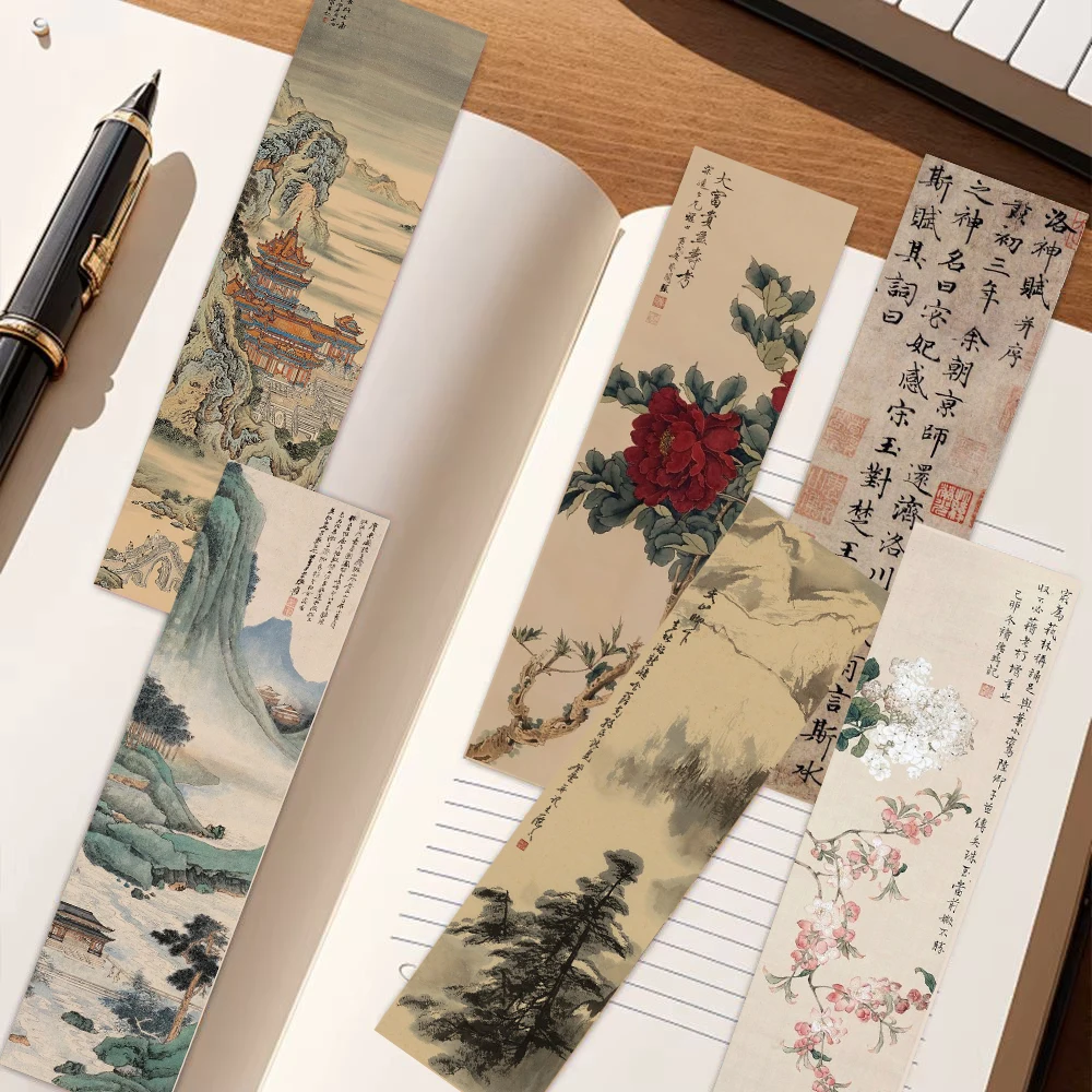 30PCS Falling Paper Smoke Cloud Bookmark Stationery Creative Personality Vintage DIY Home Paper Book Fun Landscape Bookmarks