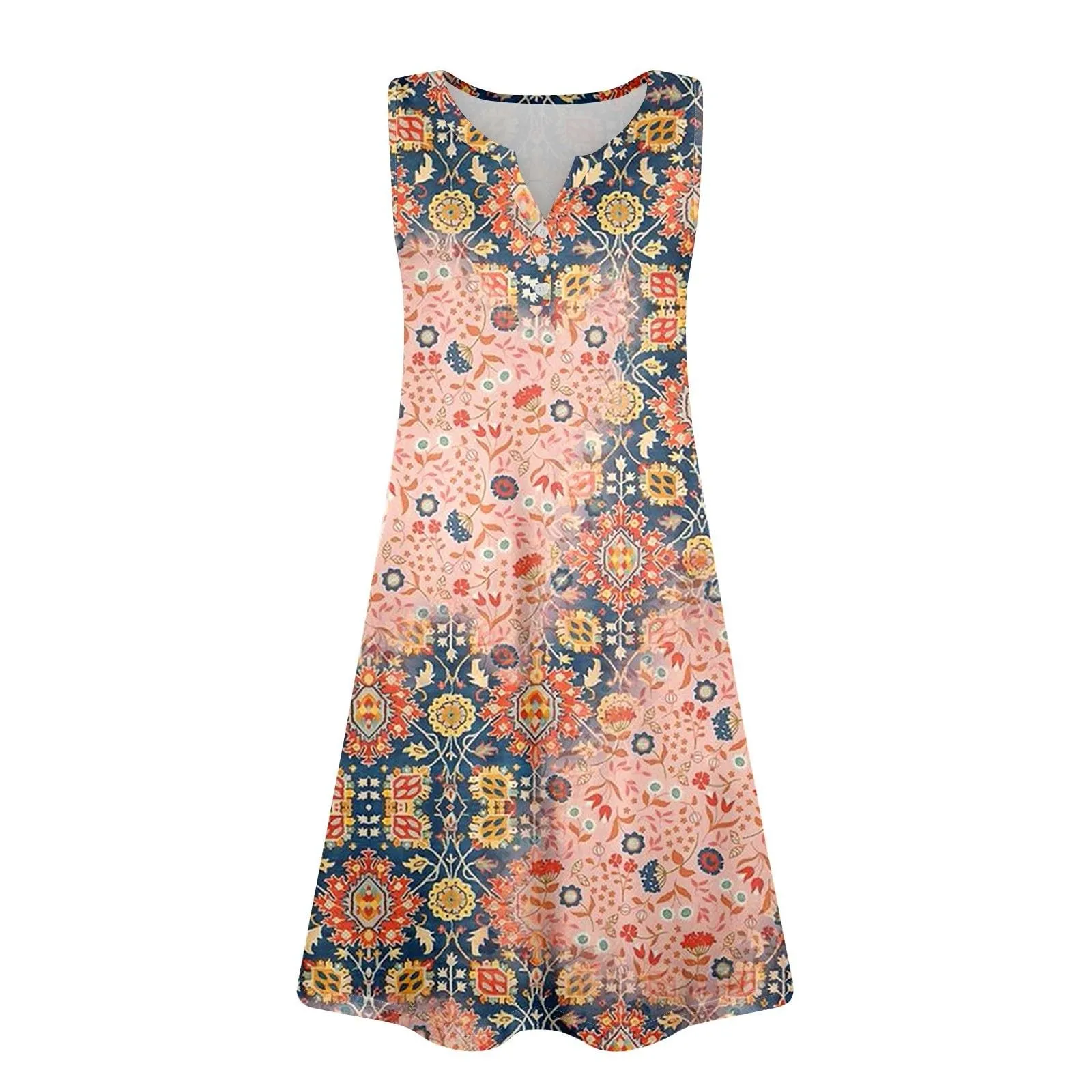 2025 Dresses For Women Casual Summer Boho Beach Dress Loose V Neck Sleeveless Sundresses Swimsuit Coverup Summer Casual Dress