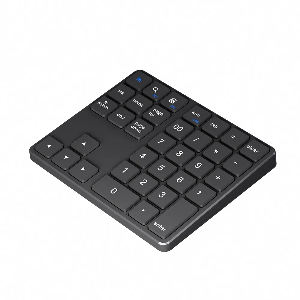 Mini 2.4G and Bluetooth Wireless Keyboard Rechargeable Mute Mini Digital Keypad 35 Keys Ergonomic Wireless Numeric Keypad Office