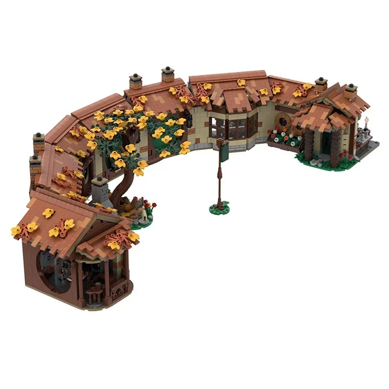 Bloques de construcción de modelo de película de anillo, Moc, The Green Dragon Inn, tecnología Modular, regalos, juguetes de Navidad, conjuntos de bricolaje, montaje