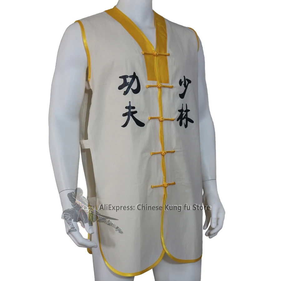 Classic Shaolin White Arhat Monk Kung fu Vest Wushu Martial arts Training Suit Tai Chi Uniforms check pictures and size chart