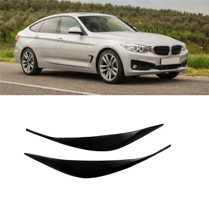 سيارة الجبهة العلوي الحاجب رئيس ضوء الجفن الحاجب الراتنج تقليم ملصق لسيارات BMW F34 GT330 GT328 GT300 2016-2019