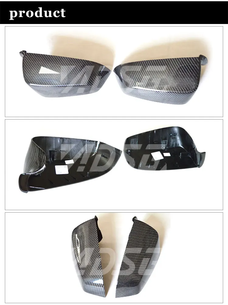 Car Carbon Fiber Side View Mirror Housing Covers Caps for BMW 5 Series E60 F07 Pre LCI 2007-2009