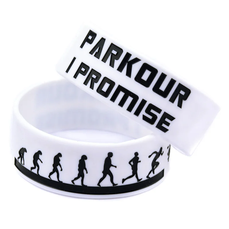 1 Stück 1 Zoll Breites Parkour Sport Motivations-Armband Ich Verspreche Silikon-Armband für Fitness – Detail 9
