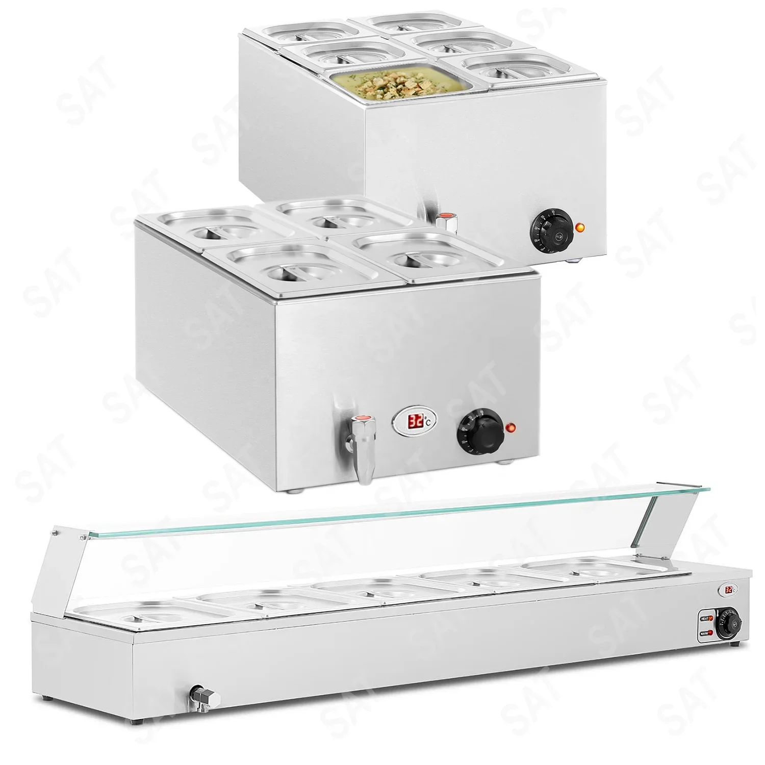 

'Ресторанное оборудование Коммерческая электрическая стеклянная витрина Столешница Шведский стол Подогреватель еды