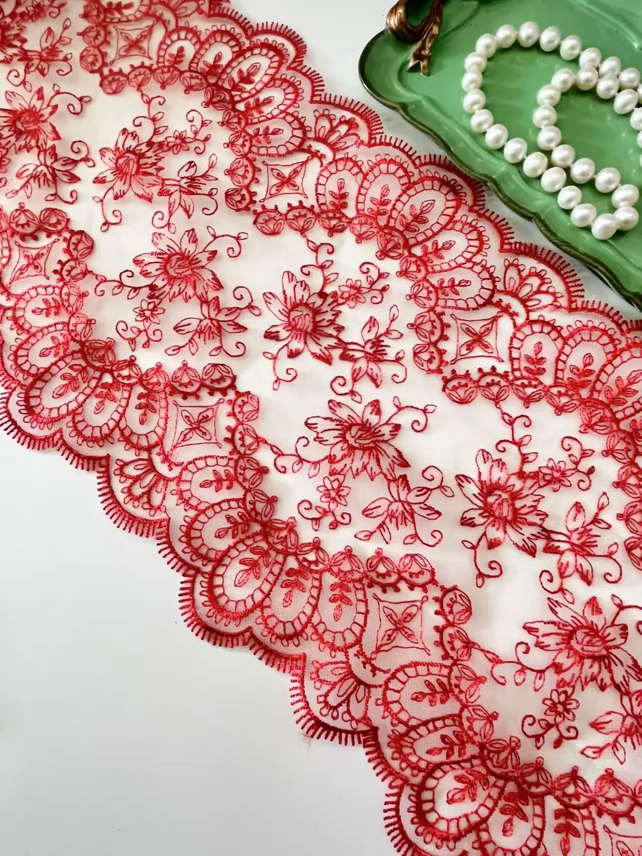 Neon Color Embroidered Tulle Lace Trim DIY Dress Sewing Craft Colorful Soft Cameo Mesh Bilateral Embroidery Lace for Needle Work