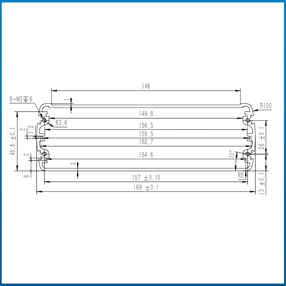 Customized Circuit Board Metal Case Power Module Universal Electronic Housing Aluminum Extruded Pcb Enclosure J51 169*52MM