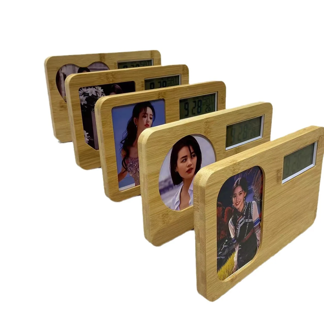 

5Pcs/lot Printable Sublimation Bamboo Photo Frames With Aluminum Plate For Christmas/Wedding/Anniversary Home Decor Use