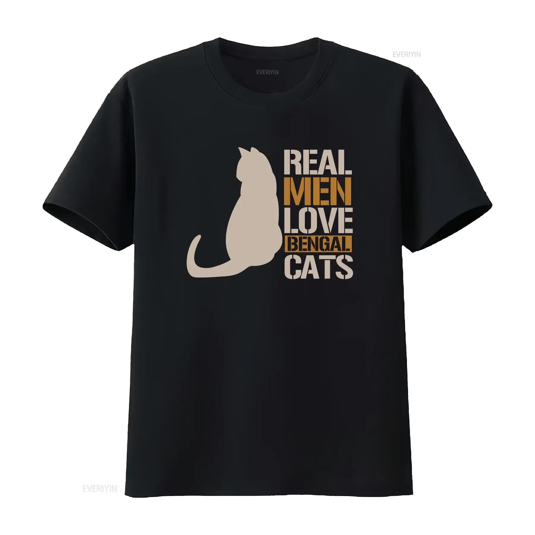 Cat Dad T Shirt Owner Bengal Real Men Love Cats  vintage Washed designer clothes Stylish homme Casual Breathable Unisex