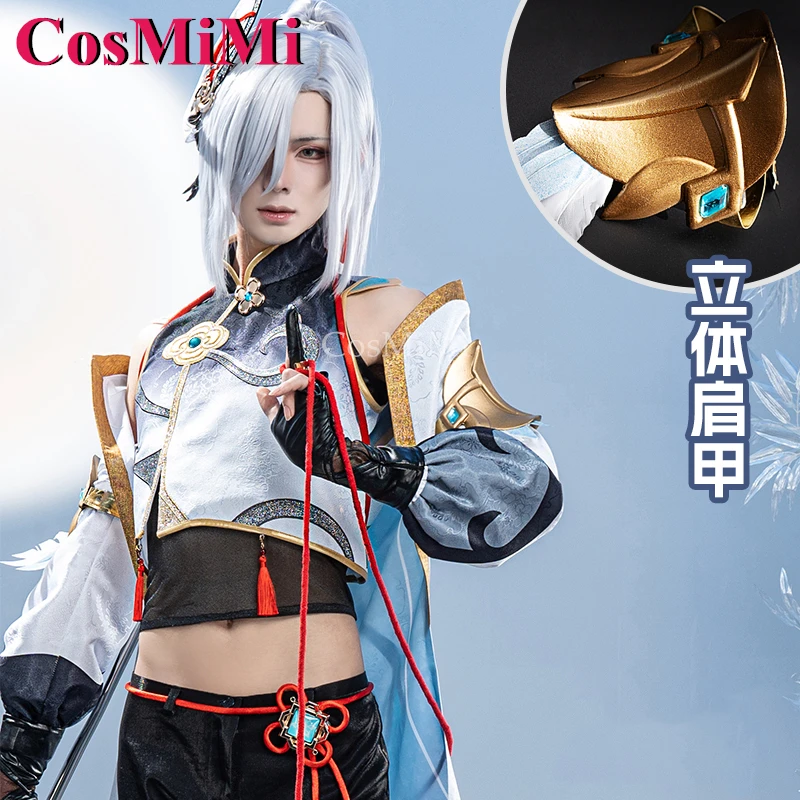 CosMi Shenhe Cosplay Game Genshin Impact Costume Sex Reversion Fashion Uniform Full Set Carnival Party Role Play Clothing S-XL