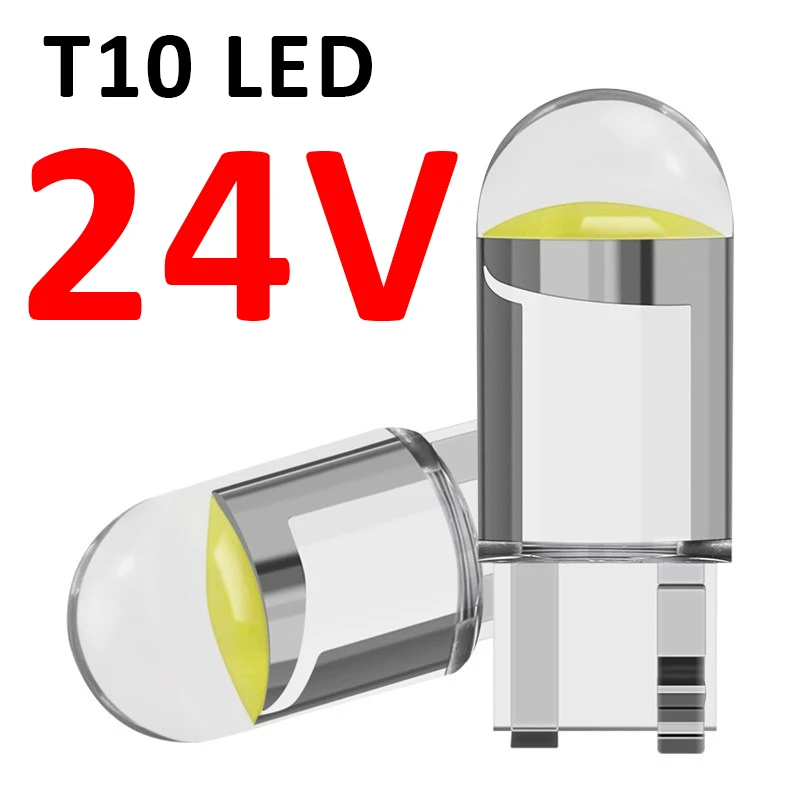 10 Stücke 24 V T10 Cob W5W 194 168 T10 LED Auto Lichter Birne Led Gehäuse Dome Licht Instrument Lampe