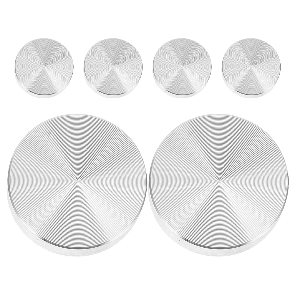 

6 Pcs Coffee Table Aluminum Cake Round Circle Alloy Disc Adapter Glass Tea Tables Metal Plate Top for Tops