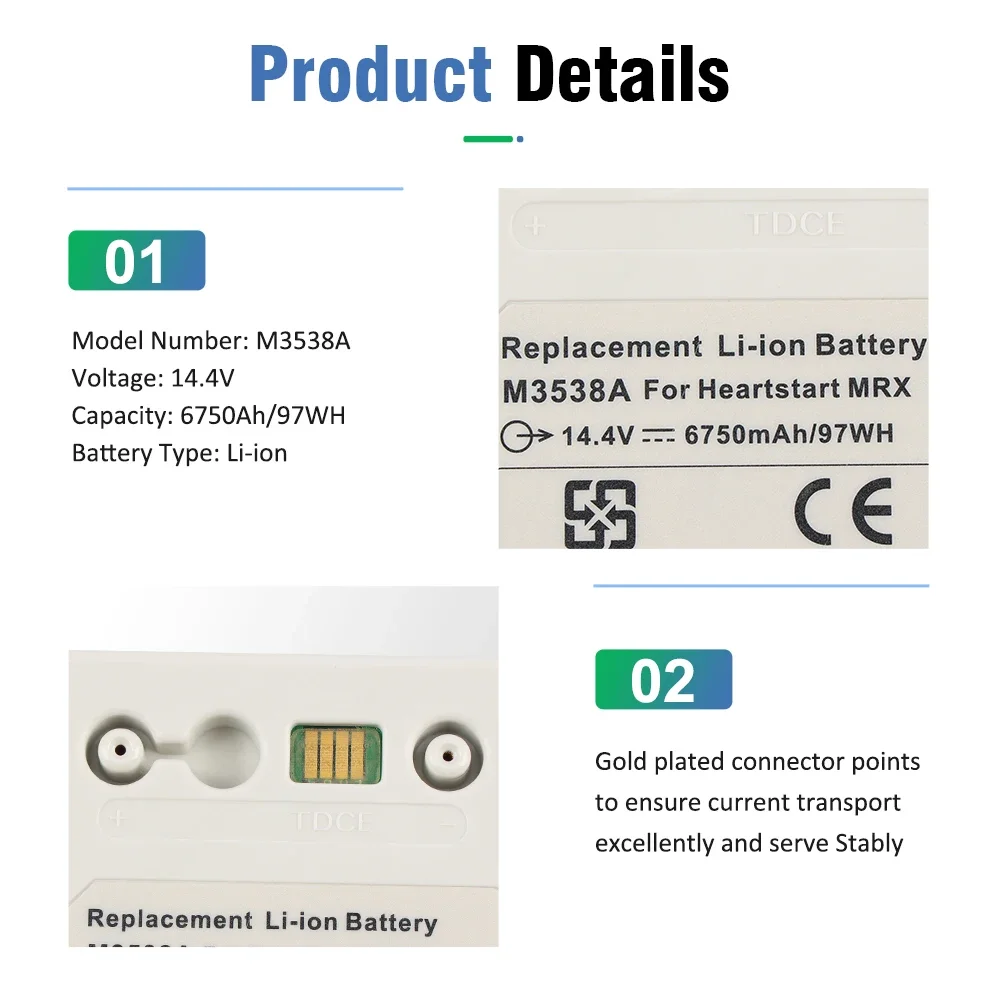 ETESBAY M3538A Batterij Voor Heartstart MRx Monitor/Defibrillator Batterij M3538A M3535-60992 M3535A M3536A