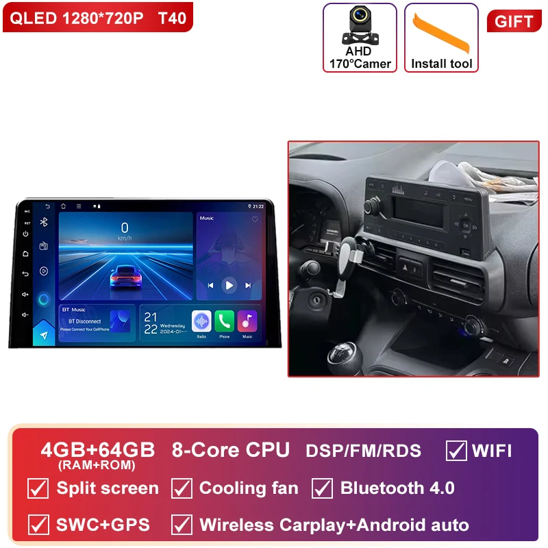 Android 16 Carplay Autoradio Stereo Multimedia Video Player Voor Citroen Berlingo 2019 Peugeot Partner Rifter 2020 Voor Opel Combo
