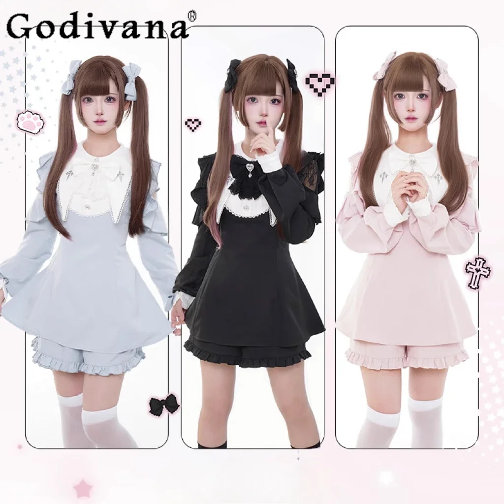 

Mine Series Mass-produced Long-sleeved Dress and Shorts Set Two-piece Set Women's Autumn and Winter Sweet Girls Lolita Outfits