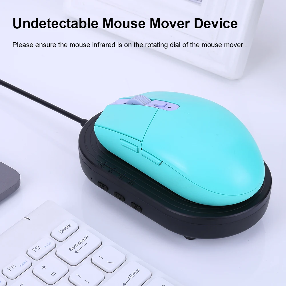 Mouse Jiggler Mouse Mover with Timer/Switch Button Undetectable Mouse Wiggler Shaker USB C Cable Keep Computer/Laptop Awake