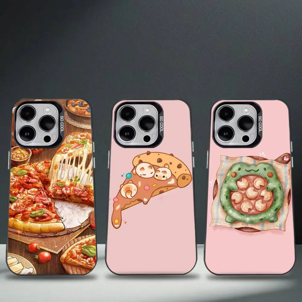 

Delicious cartoon pizza Phone Case For iPhone 16,15,14,13,12,11,8,7,Pro,Max,Plus,Mini,XS,SE Anti Fall Black Matte Hard