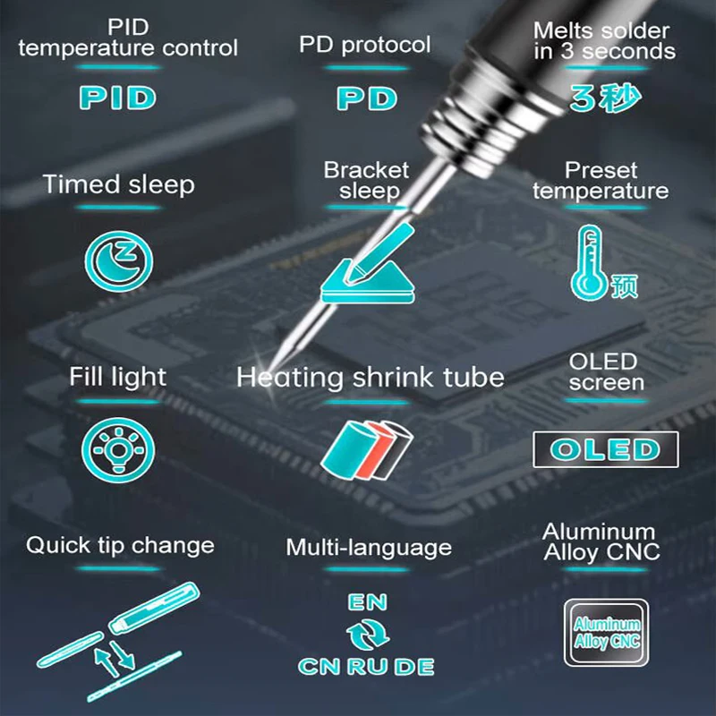 MINIWARE TS21 Electric Soldering Iron Precision Repair Tool PD 100W Portable Intelligent Soldering Iron Quick Heating T210 Tips