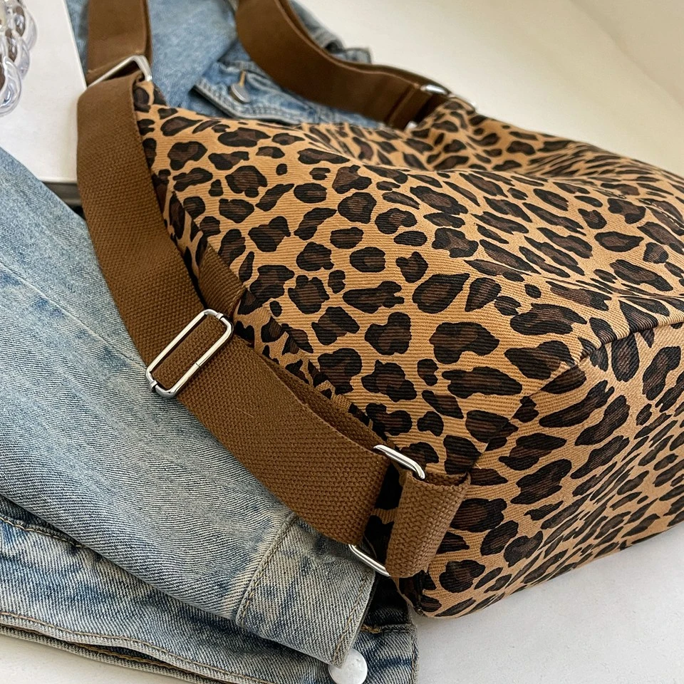 Large Capacity Leopard Shoulder Bags For Women Simple Cloth Casual Totes 2024 New Hot Faux Suede Korea Packages Female Handbags