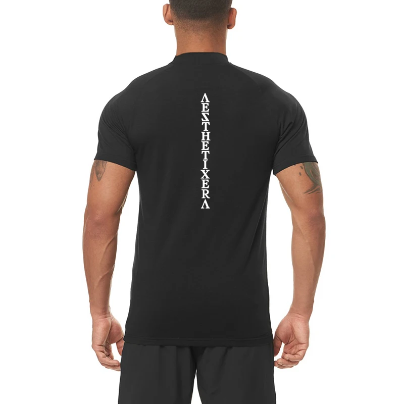 

Мужские футболки для тренировок по бодибилдингу, компрессионные плотные дышащие топы с короткими рукавами, эластичные быстросохнущие спортивные рубашки для тренажерного зала и фитнеса