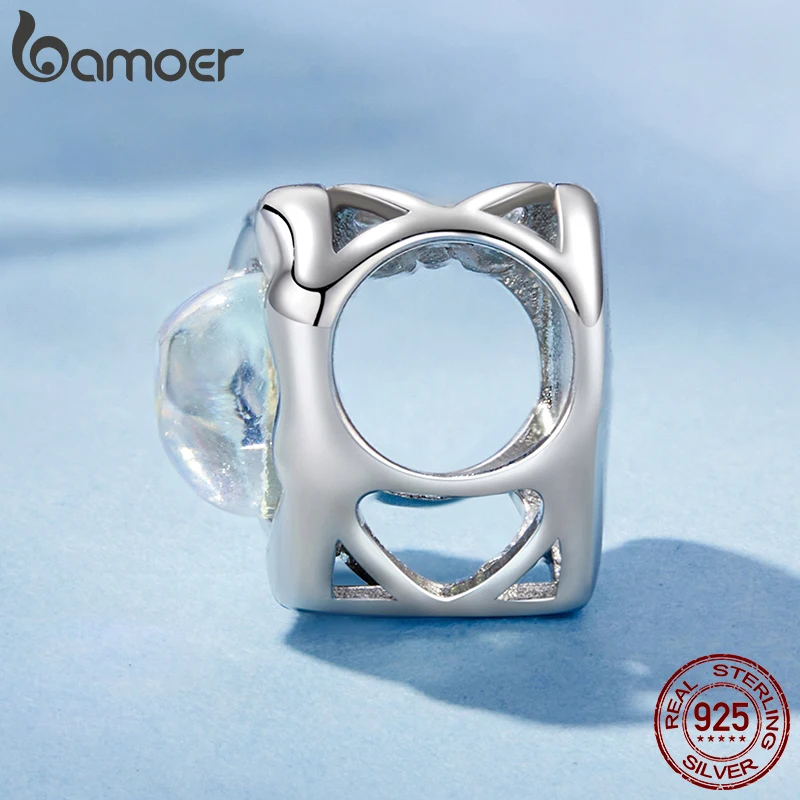 BAMOER Solid 925 Sterling Silver Dreamy Heart Charm fit Original Bracelet DIY Jewelry Accessories bamoer Beads BSC1101