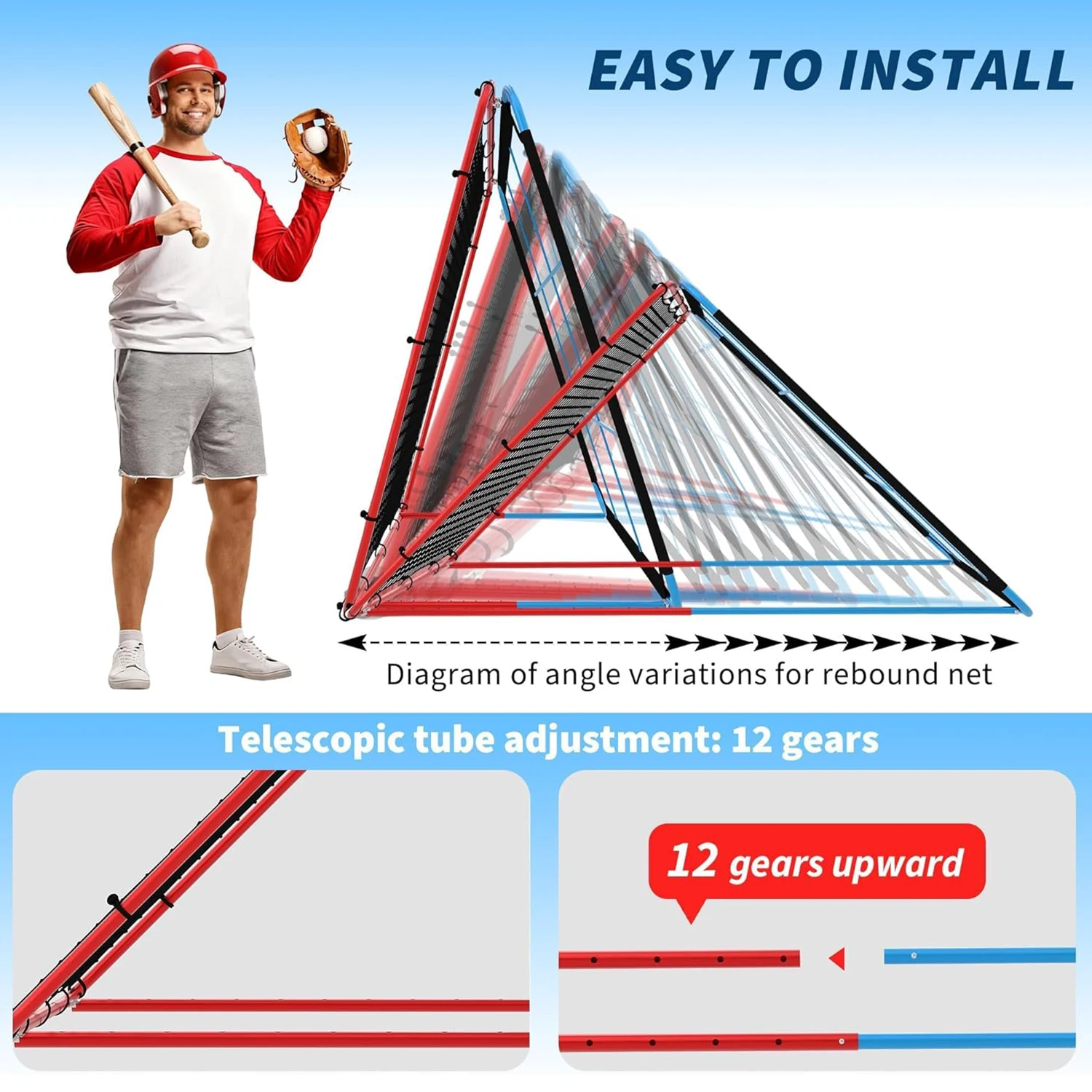12-Angle Baseball Pitching Net 4