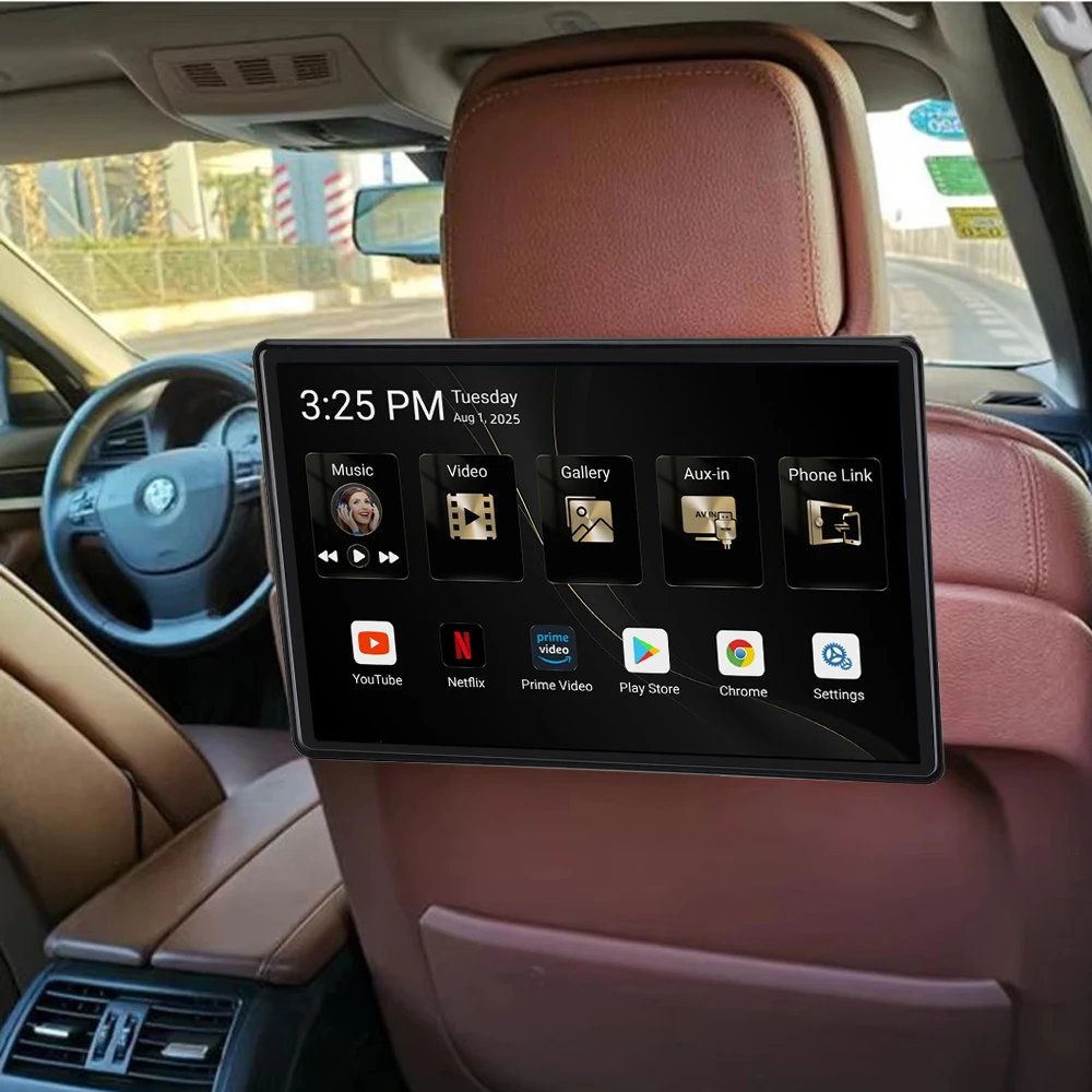13.5 inch Car Headrest Monitor Tablet PC 8 Cores Android 14 HD 1080P WIFI/Bluetooth/HDMI/FM/Mirror Link/Miracas 2G+32GB ROM