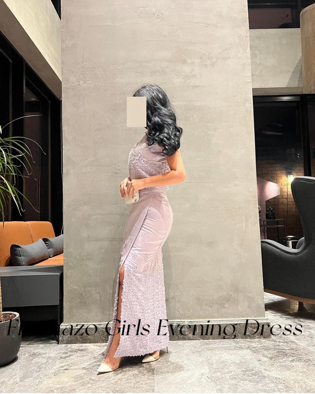 Flechazo Lavender Evening Dresses 2-Piece O Neck Sleeveless Slit Tiered Ruched Formal Party Dress For Women 2024 robes de soirée