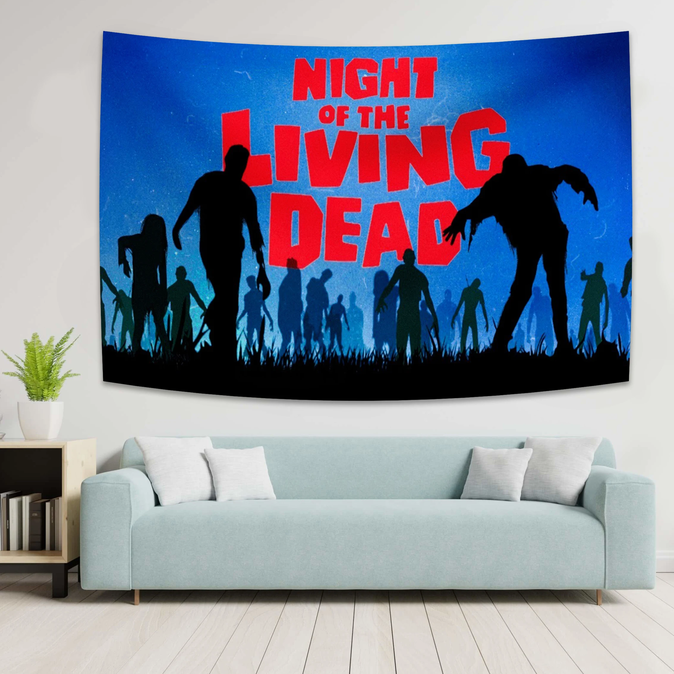 Night Of The Living Deads (1968) Horror Movie Tapestry Psychedelic Bedside Decoration Wall Hanging Cloth