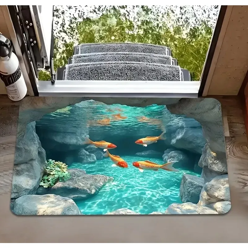 سجادة منطقة كبيرة ثلاثية الأبعاد للكراك والنفق موضوعات وهمية ثلاثية الأبعاد تأثير غرفة المعيشة مثالية لعيد الفصح مثالية للأصدقاء والعائلة