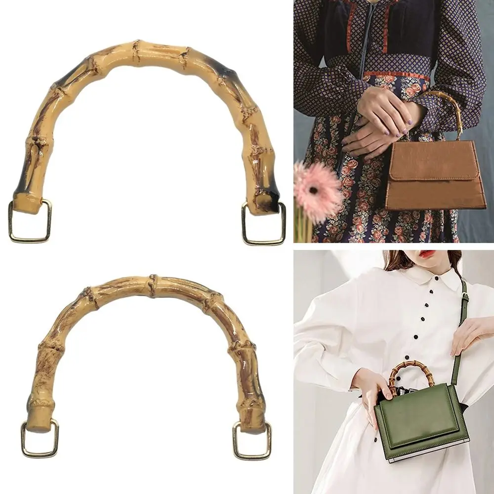 Detachable Bamboo Purse Handles With Buckle Handmade Bamboo Bag Handles Handbag Band Handle Shoulder Bag Strap Gift Box Handle