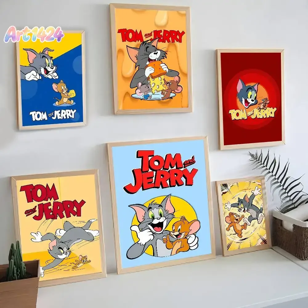Anime T-Tom And J-Jerry Cartoon Classic Vintage Posters HD Quality Wall Art Retro Posters For Home Room Wall Decor