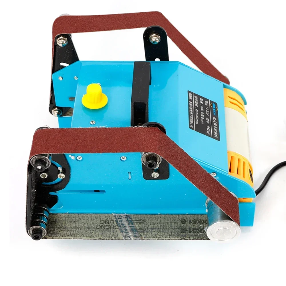 950W 6000RPM 220V Desktop-Bandschleifer Doppelbandschleifer Elektrischer Schleifer für Messerherstellung DIY Polieren Doppelwellen-Schleifmaschine Neu