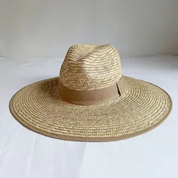 2023 nuovi cappelli Panama di paglia naturale fatti a mano cappelli estivi a tesa larga cappello da sole intrecciato UV cappello da spiaggia stile Boho Idea regalo tropicale lei