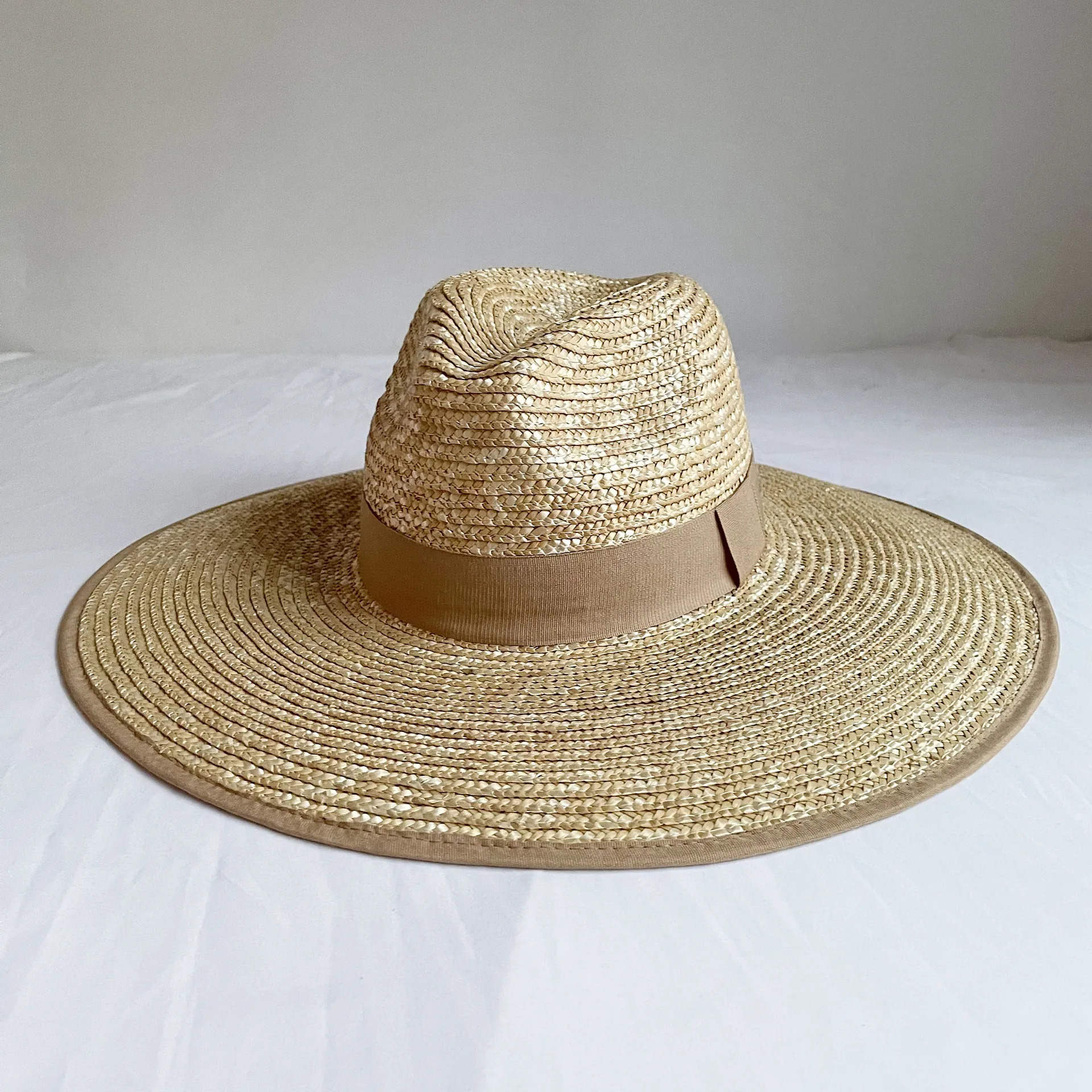Nowe, naturalne, słomkowe kapelusze panama, ręcznie robione, z szerokim rondem, letnie kapelusze przeciwsłoneczne z ochroną UV, tkane, w stylu boho, kapelusze plażowe, tropikalny pomysł na prezent dla niej, 11 cm.