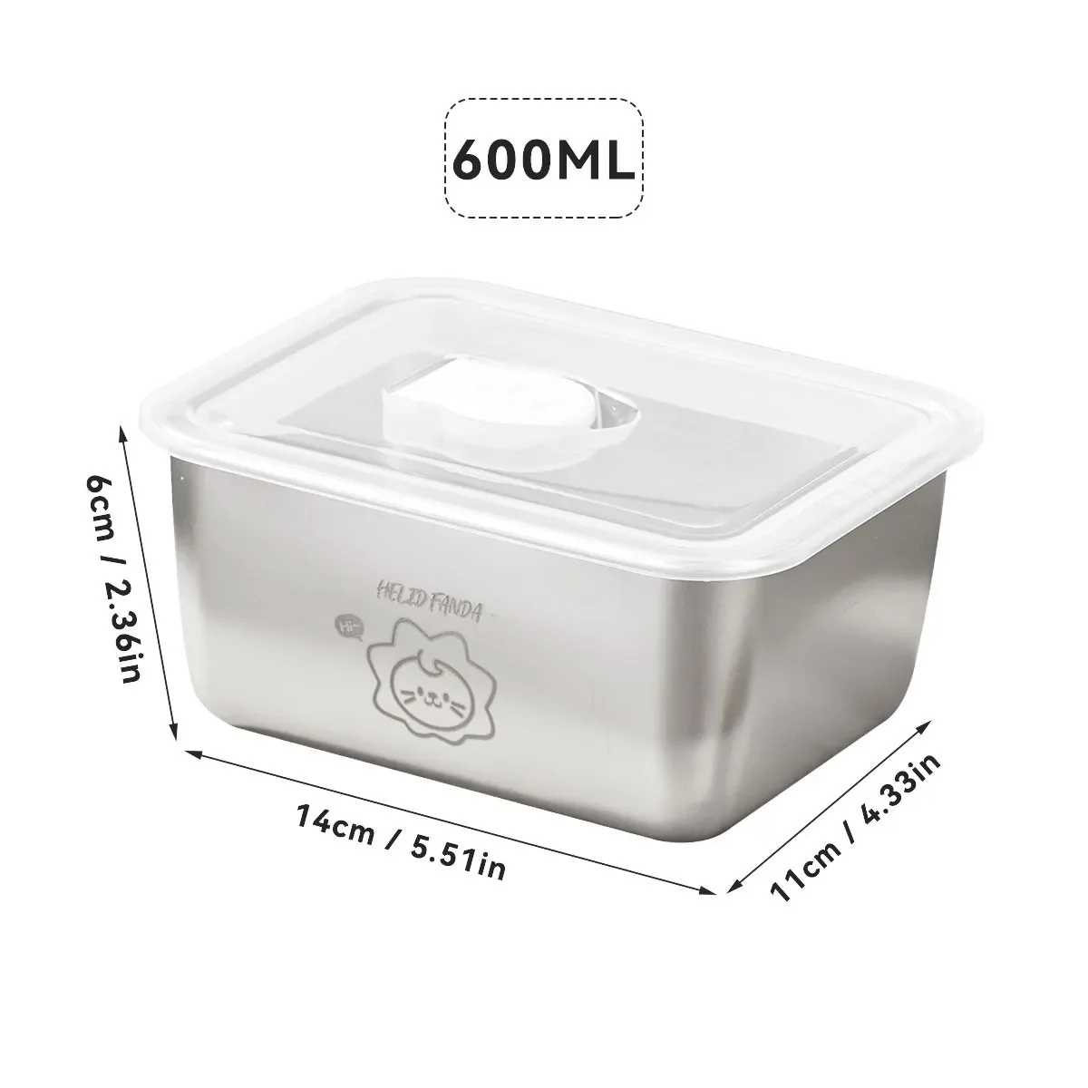 Verdikte 304 roestvrijstalen vierkante lunchbox voor kinderen en studenten, draagbaar, lekvrij, fruitbento box, voedselcontainer, koelkastbestendig