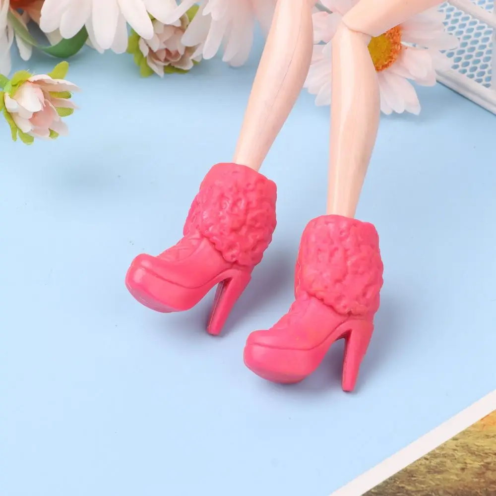 1 Pair Doll Shoes Multi Colors Plastic Shoes Long Knees Boots for 1/6 Dolls for 30cm Dolls Female Colorful Shoes Dolls Accessory