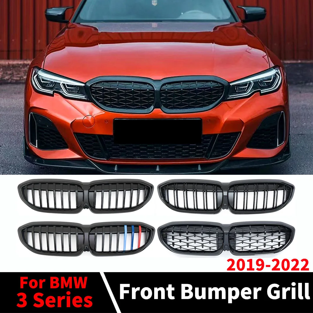 Front Radiator Grid Grille Kidney Grill Tuning Mesh For BMW 3 G20 G21 2019 2020 2021 2022 318i 320i 320d 330i 340i 340d M Sport