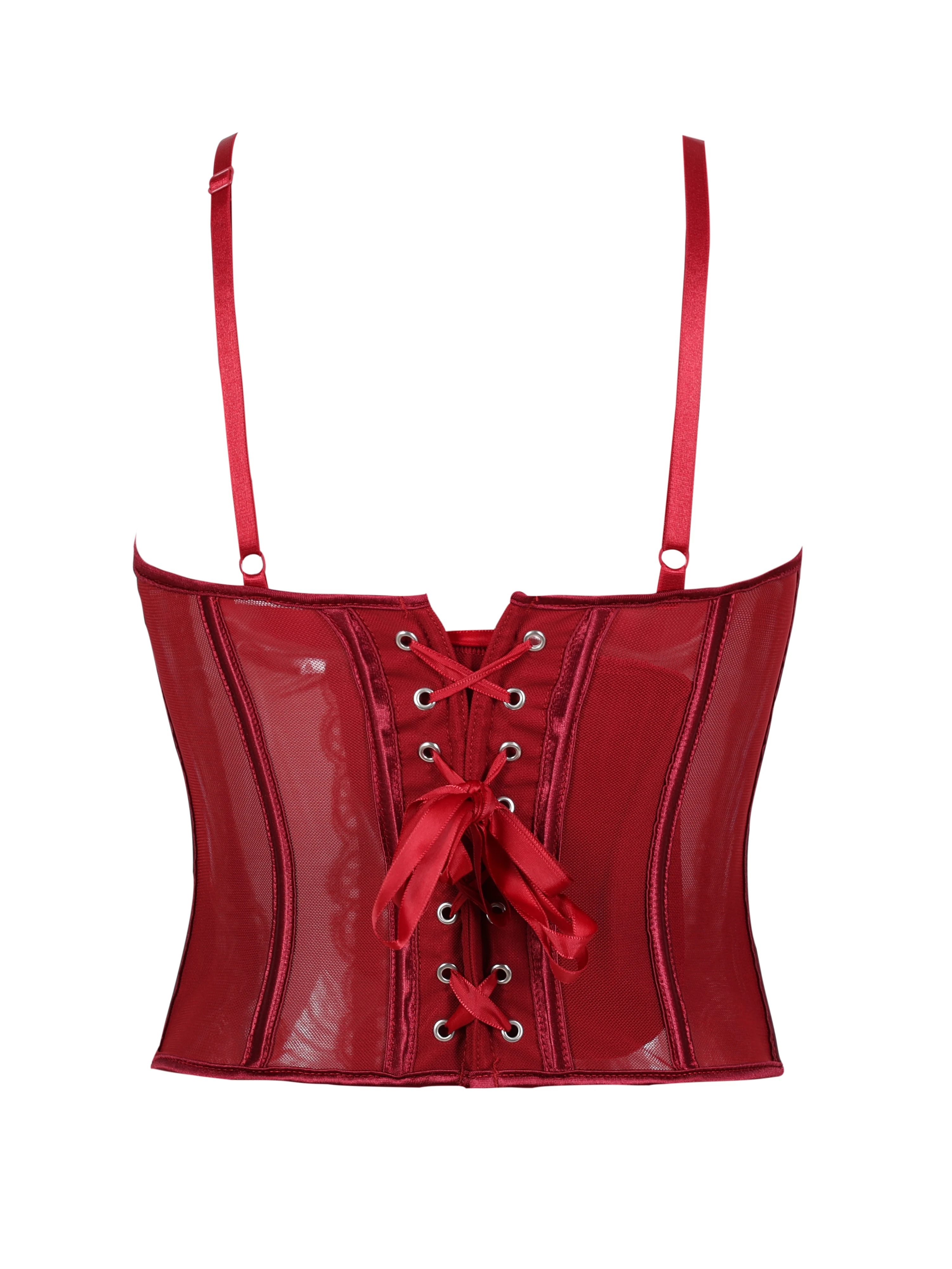 مشد علوي شفاف مبطن بالدانتيل للنساء