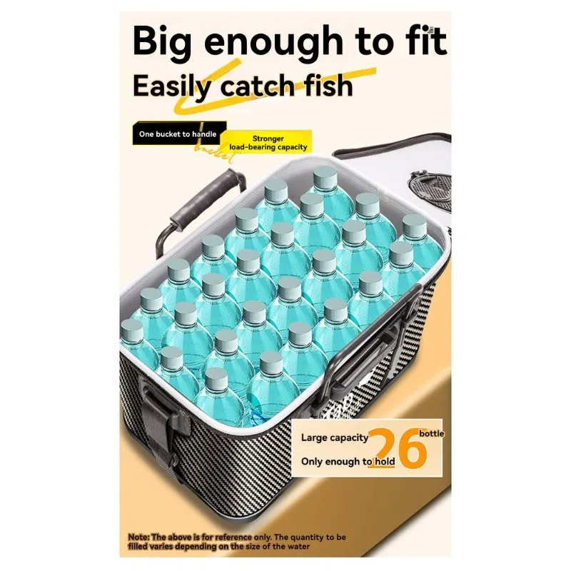 

B72A Carbon Pattern Injection Molded Base Fishing Gear Fish Bucket-Multi-Functional Design