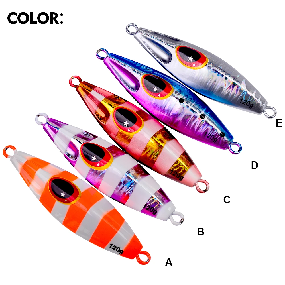 PROBEROS 1pc Glowing Metal Jig Fishing Lure,Bionic Sea Bait with Realistic Action, Durable Slow Pitch Jig for Nighttime Catches