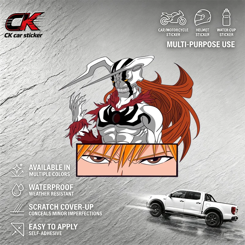 Waterproof Bleach Hollow Ichigo Sticker Self-adhesive for Car Motorcycle Helmet Decoration