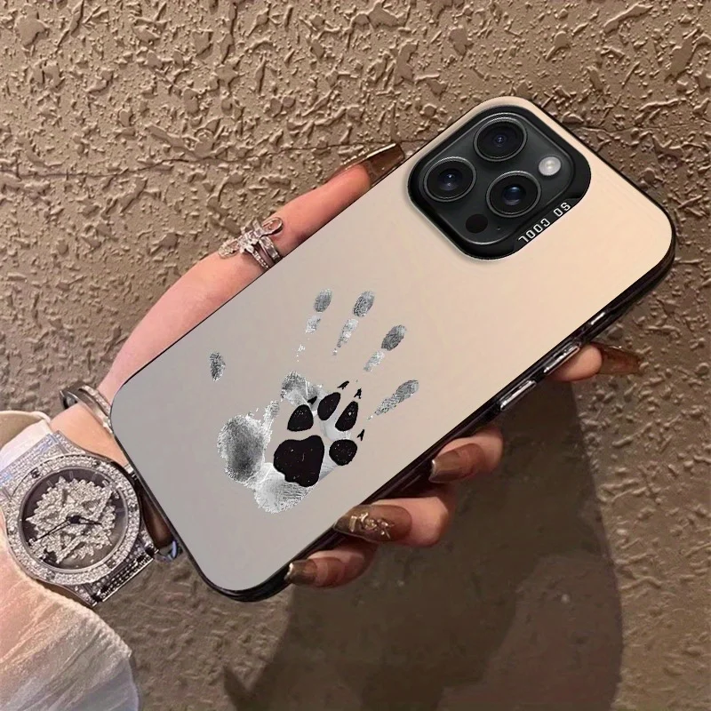 

Paw print pattern phone case for iPhone 16 15 14 13 12 11 Pro/ Max/Plus shock-proof rear cover anti-fingerprint