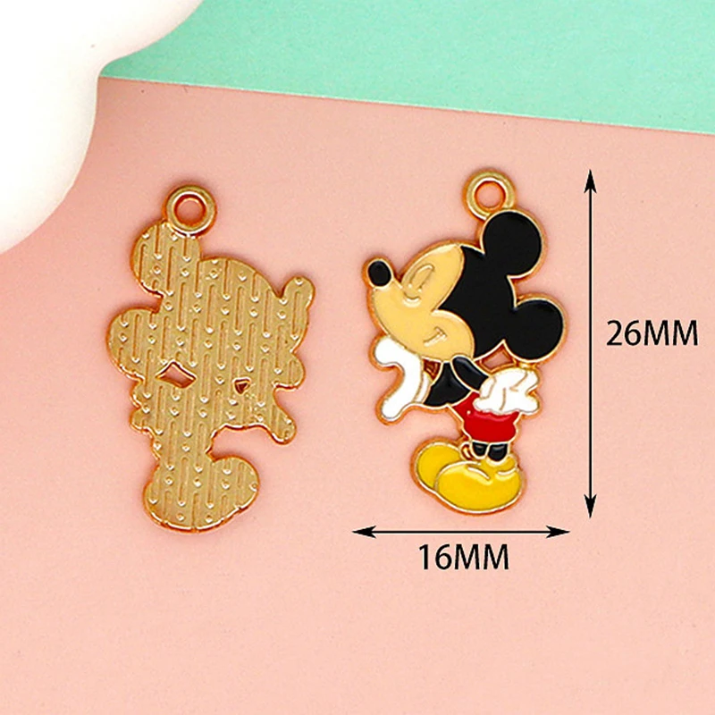 10PCS New Year Celebration Cartoon Duck Mouse Classic Alloy Pendant Cute Metal Charm DIY Necklace Bracelet Keychain Accessory