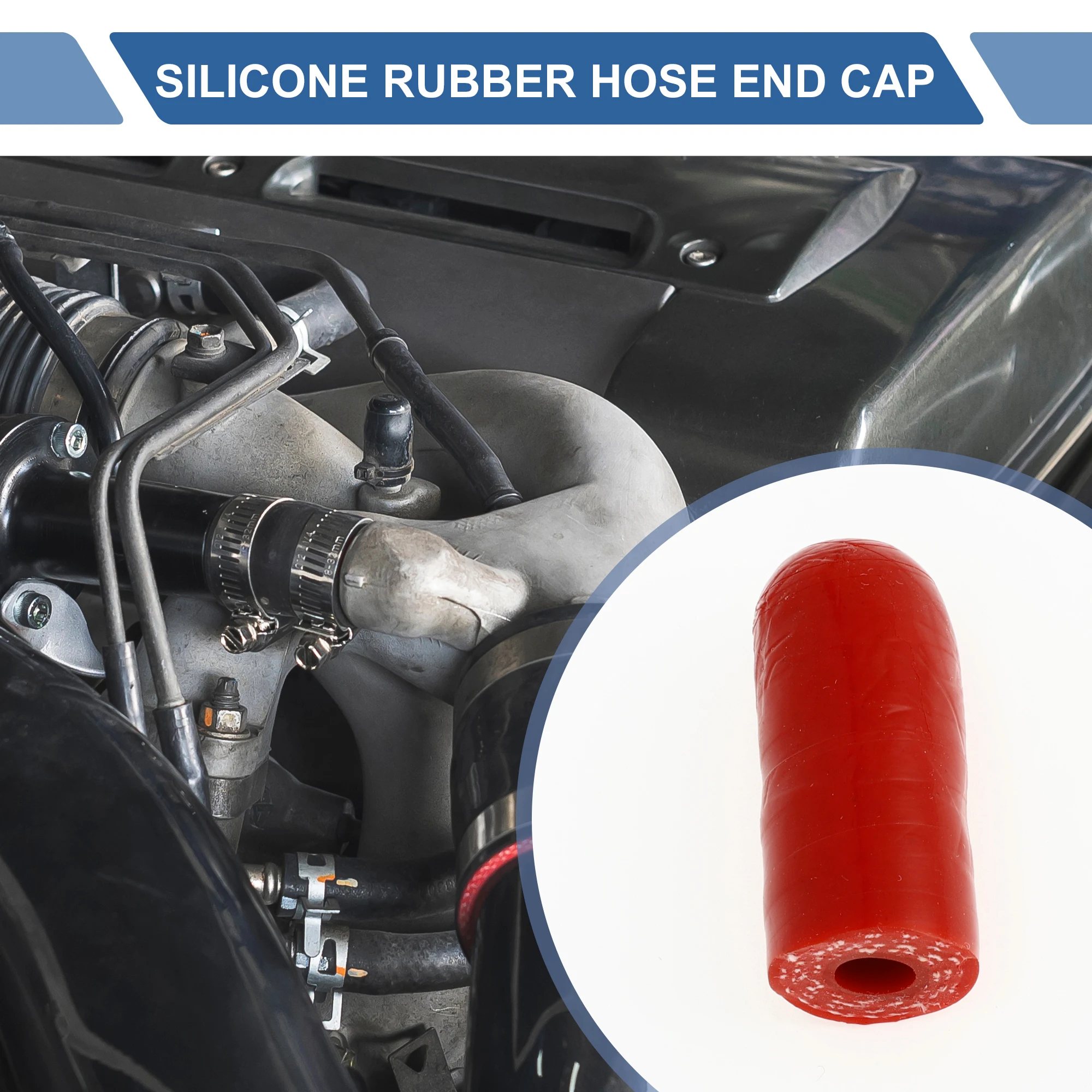 UXCELL 6/8/10/12/14/16/18/20/22/25/28/30/32/35/38/40mm ID Red Car Silicone Hose End Cap Reinforced Blanking Cap Multi Size