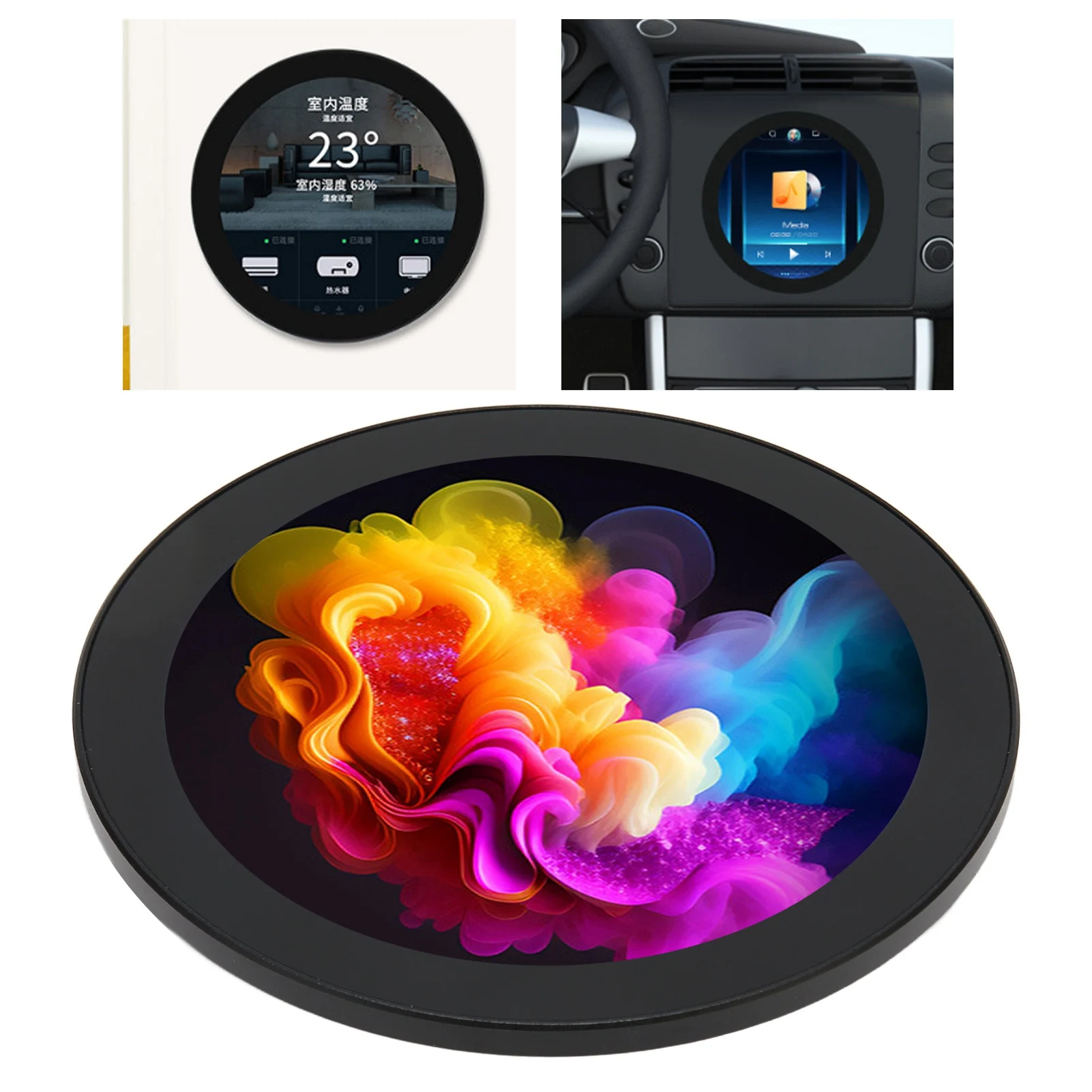 4inch DSI LCD 4inch DSI Round Touch Display 720x720  10 Point  170 Degree Viewing Angle for Pi 4B 3B+ 3A+ CM3+ 4
