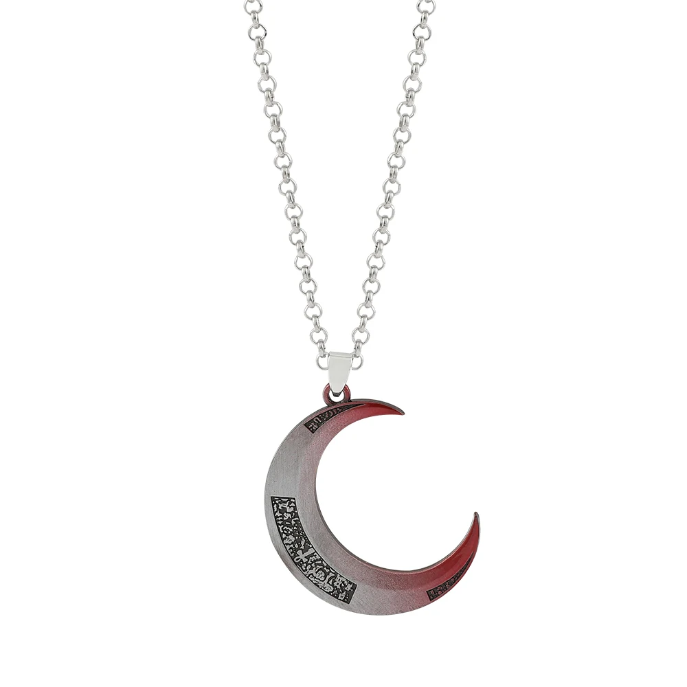 Trend Movie Necklace Superhero Moon Knight Crescent Moon Metal Pendant Neck Chain Collar Fashion Jewelry Accessories Gifts