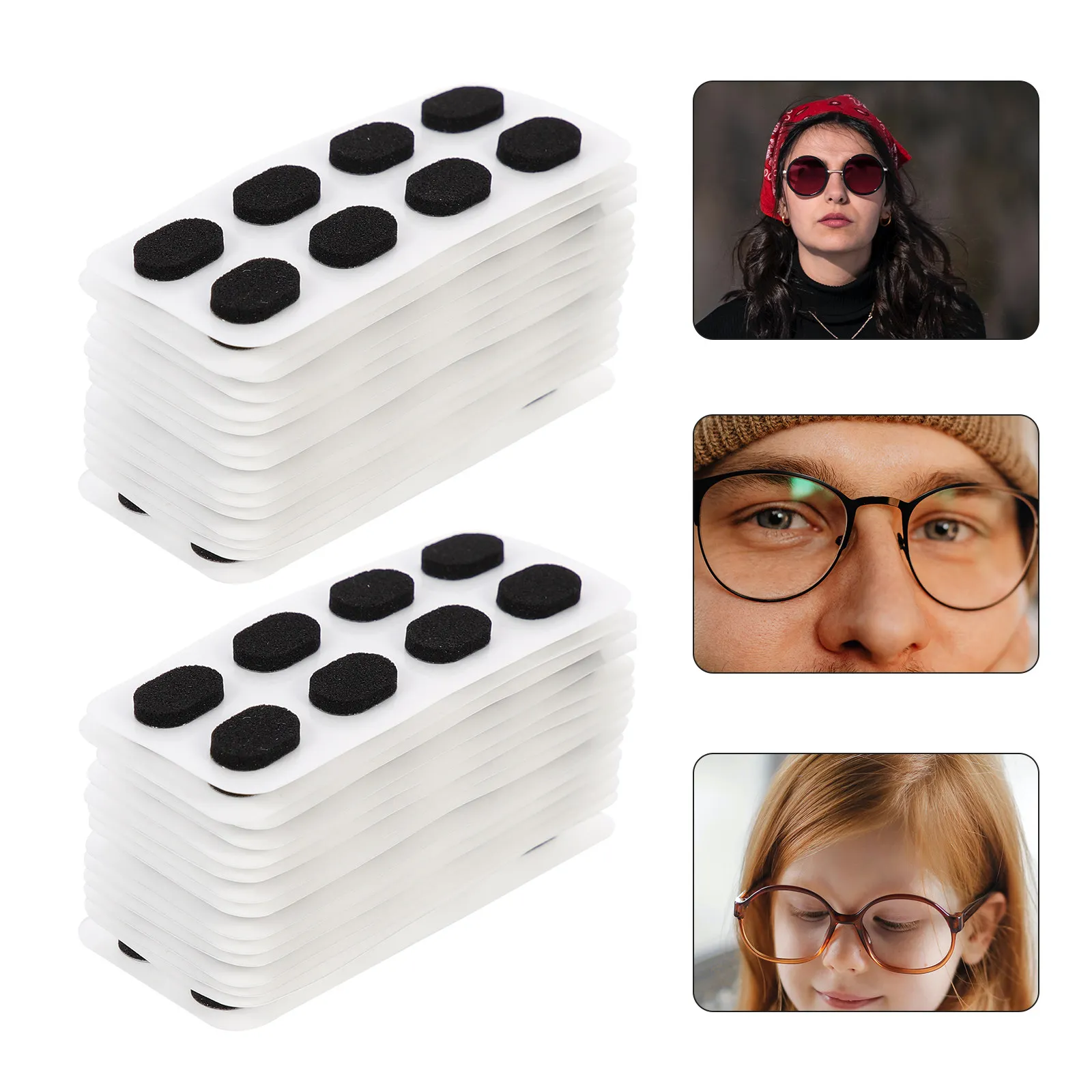 

80Pairs Replacement Nose Pads for Glasses Self-Adhesive Eva Foam Anti-Slip Comfortable Eyeglass Cushion Nose Support
