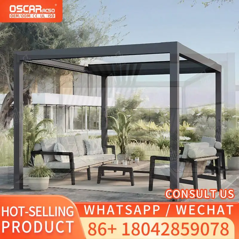 هيكل الظل المناخي الحيوي من الألومنيوم مع حماية من الأشعة فوق البنفسجية ومقاوم للماء لعريشة حديقة الشرفة #2